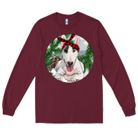 Burgundy Bull Terrier And Farm Long Sleeve Tee - RanaPortraitStore