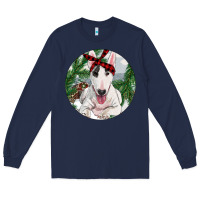 Navy Bull Terrier And Farm Long Sleeve Tee - RanaPortraitStore