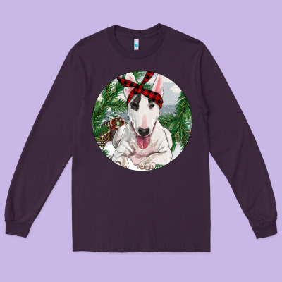 Bull Terrier And Farm Long Sleeve Tee Designed By Ranaportraitstore