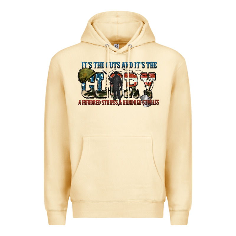 It's The Guts And It's The Glory A Hundred Stripes Premium Hoodie by FaDigitalArtStudio | Teevron