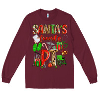Burgundy santa's favorite pt Long Sleeve Tee - texasbilliewilder