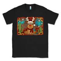 Black western christmas reindeer with background Classic Tee - Jasminsmagicworld
