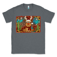 Charcoal Heather western christmas reindeer with background Classic Tee - Jasminsmagicworld