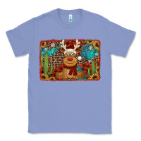 Colony Blue western christmas reindeer with background Classic Tee - Jasminsmagicworld