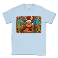 Dusty Blue western christmas reindeer with background Classic Tee - Jasminsmagicworld