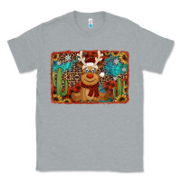 Heather Grey western christmas reindeer with background Classic Tee - Jasminsmagicworld