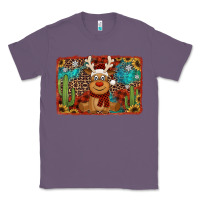 Lavender western christmas reindeer with background Classic Tee - Jasminsmagicworld