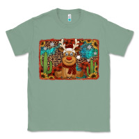 Sage western christmas reindeer with background Classic Tee - Jasminsmagicworld