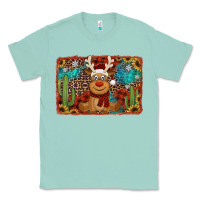 Seafoam western christmas reindeer with background Classic Tee - Jasminsmagicworld