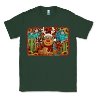 Sports Green western christmas reindeer with background Classic Tee - Jasminsmagicworld