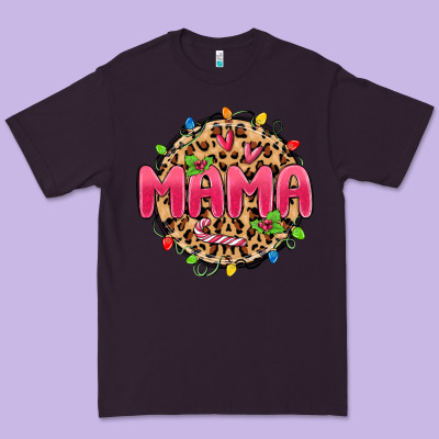 Mama Christmas Lights Premium Tee Designed By Maliassmallbusiness