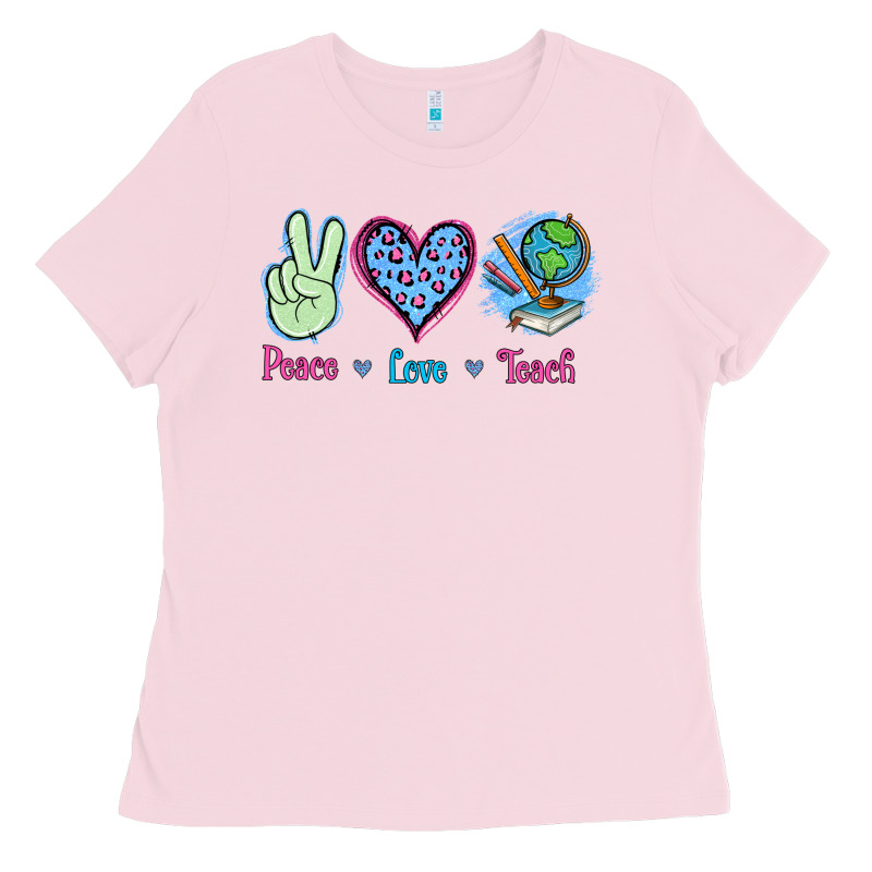Peace Love Teach Ladies Tee by Jasminsmagicworld | Teevron