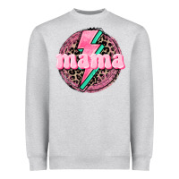 Heather Grey Mama leopard background Mother's Day Heavyweight Sweatshirt - CowGirlArtShop