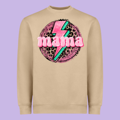 Mama Leopard Background Mother's Day Heavyweight Sweatshirt Designed By Cowgirlartshop