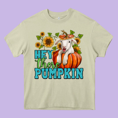 Hey There Pumpkin Lamb Heavy Core Tee Designed By Nancycooperartshop