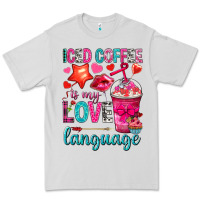 Dove Grey iced coffee is my love language Premium Tee - NancyCooperArtShop