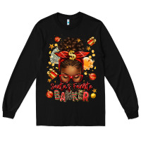 Black santa favorite banker afro messy bun Long Sleeve Tee - texasbilliewilder
