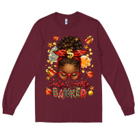 Burgundy santa favorite banker afro messy bun Long Sleeve Tee - texasbilliewilder