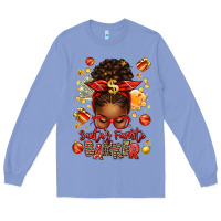 Santa Favorite Banker Afro Messy Bun Long Sleeve Tee | Teevron