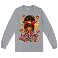 Heather Grey santa favorite banker afro messy bun Long Sleeve Tee - texasbilliewilder