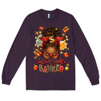 Plum santa favorite banker afro messy bun Long Sleeve Tee - texasbilliewilder