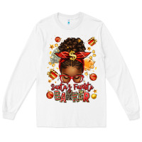 White santa favorite banker afro messy bun Long Sleeve Tee - texasbilliewilder
