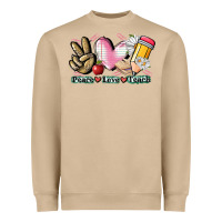 Peace Love Teach Heavyweight Sweatshirt | Teevron