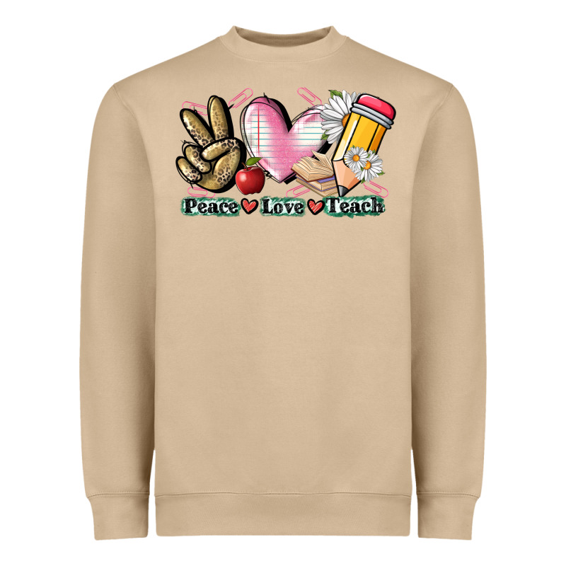 Peace Love Teach Heavyweight Sweatshirt by CowGirlArtShop | Teevron