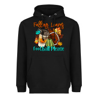 Black Falling Leaves Football Please Heavyweight Hoodie - LillyAllenDesigns