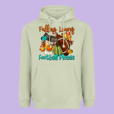 Falling Leaves Football Please Heavyweight Hoodie Designed By Lillyallendesigns