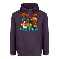 Plum Falling Leaves Football Please Heavyweight Hoodie - LillyAllenDesigns