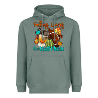 Sage Falling Leaves Football Please Heavyweight Hoodie - LillyAllenDesigns