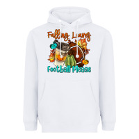White Falling Leaves Football Please Heavyweight Hoodie - LillyAllenDesigns