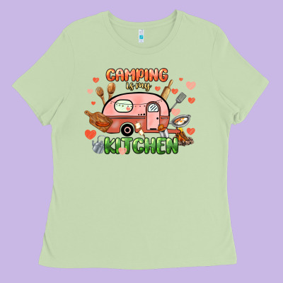 Camping Is My Kitchen Ladies Tee Designed By Nancycooperartshop