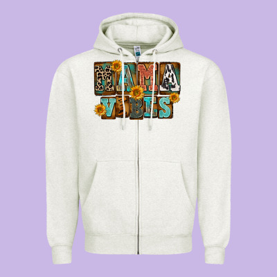 Western Mama Vibes Mother's Day Zipper Hoodie Designed By Fadigitalartstudio