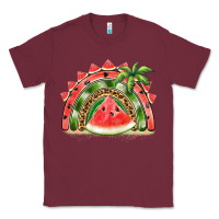 Burgundy watermelon slice  rainbow Classic Tee - BarkalooDesign
