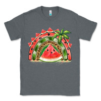 Charcoal Heather watermelon slice  rainbow Classic Tee - BarkalooDesign