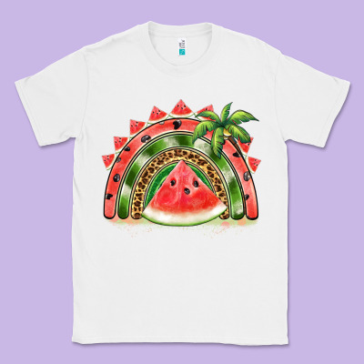 Watermelon Slice  Rainbow Classic Tee Designed By Barkaloodesign