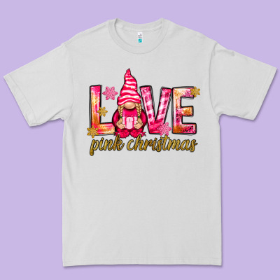 Love Pink Christmas Gnome Premium Tee Designed By Nancycooperartshop