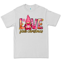 Dove Grey love pink christmas gnome Premium Tee - NancyCooperArtShop