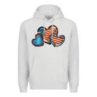 Dove Grey American flag hearts 4th of july Premium Hoodie - FaDigitalArtStudio