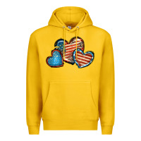 Lemon American flag hearts 4th of july Premium Hoodie - FaDigitalArtStudio