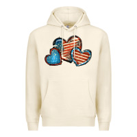 Tofu American flag hearts 4th of july Premium Hoodie - FaDigitalArtStudio