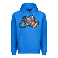 True Royal American flag hearts 4th of july Premium Hoodie - FaDigitalArtStudio