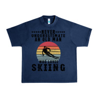 Navy Never Underestimate An Old Man Who Loves Skiing Urban Heavy Tee - Bettercallsaul