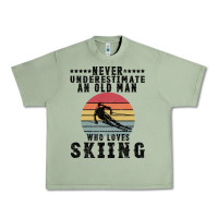 Oil Green Never Underestimate An Old Man Who Loves Skiing Urban Heavy Tee - Bettercallsaul