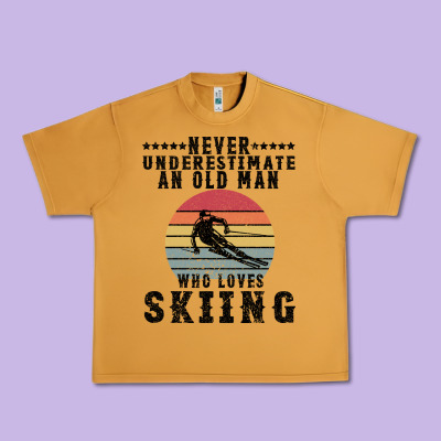 Never Underestimate An Old Man Who Loves Skiing Urban Heavy Tee Designed By Bettercallsaul