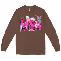 Chestnut breast cancer msa medical support assistant Long Sleeve Tee - texasbilliewilder