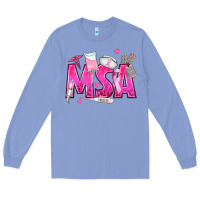 Colony Blue breast cancer msa medical support assistant Long Sleeve Tee - texasbilliewilder