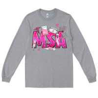 Heather Grey breast cancer msa medical support assistant Long Sleeve Tee - texasbilliewilder